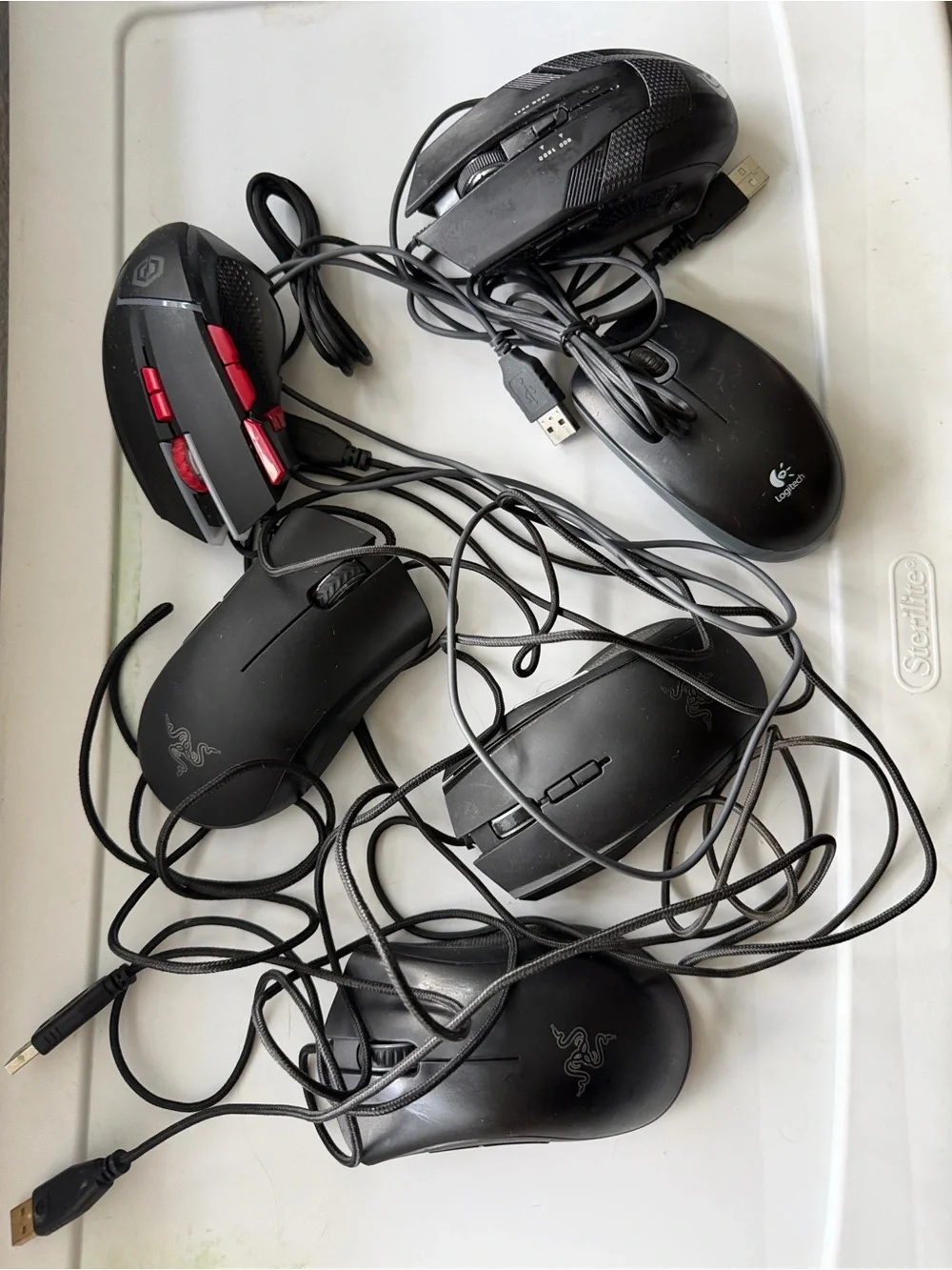 Lot of 6 Computer Gaming Mice – Some Being Razer & Logitech – Tested Working